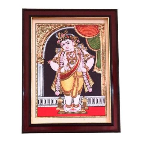 Sri Krishna Tanjore Style Paint Photo Frame Wall Art - A4 Size 12 x 9 ...