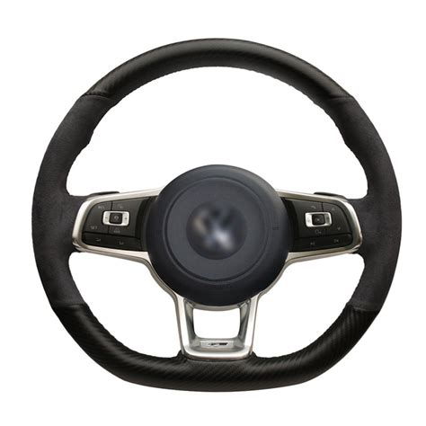 Buy Loncky Black PU Carbon Fiber Suede Custom steering wheel covers for ...
