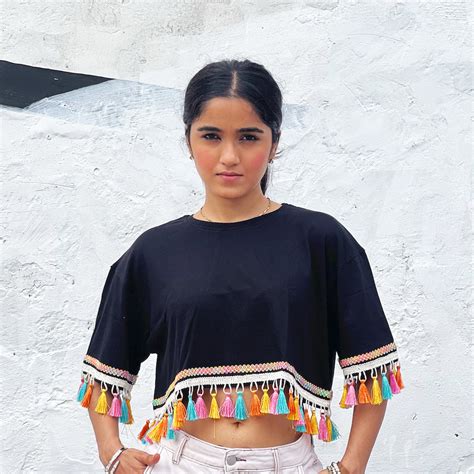Summer Vibes: Black Tops with Multicolored Tassel Trim – Vyve