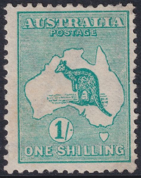 Sc# 10 Australia 1913 "Kangaroo and Map" 1/ issue MMH CV $130.00 ...