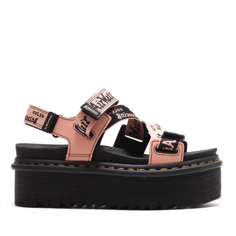 Dr.Martens Kimber Peach Beige/Black Text Airwair Webbing & Peach Beige ...