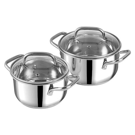 Buy Vinod Mainz Stainless Steel Cookware Set of 2 | 1.2 and 2 Litre ...