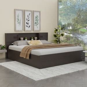 DF2H Graeae King Bed Solid Wood King Box Bed Price in India - Buy DF2H ...