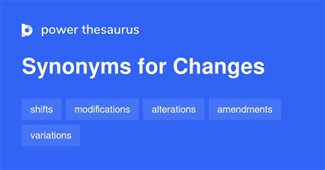 CHANGES Synonyms: 1 592 Similar Words & Phrases