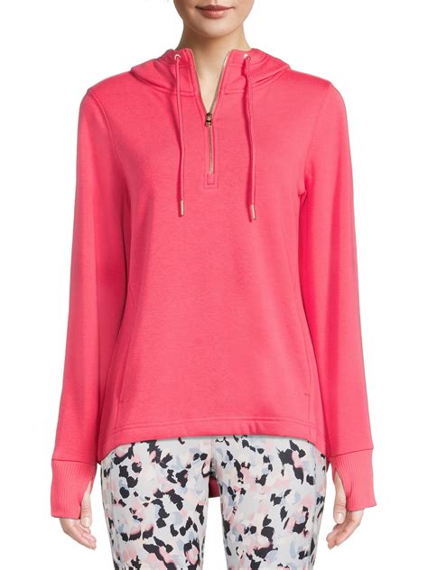 Avia Women's Mink Back Quarter Zip Hoodie With Thumbholes - Walmart.com