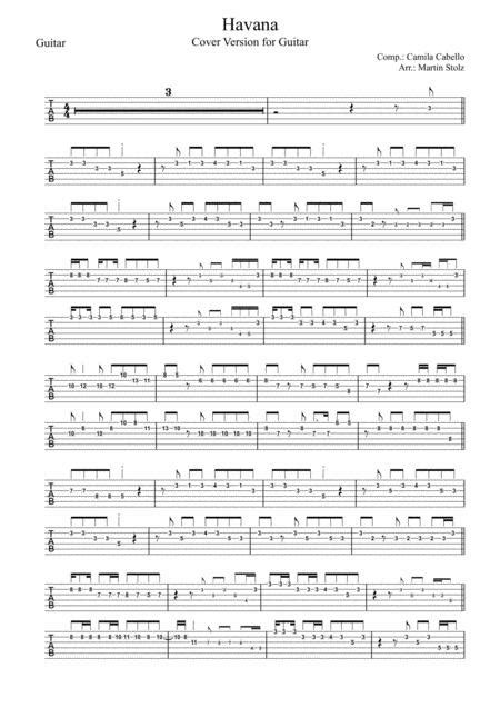 Havana · Cover Version For Guitar (tab) By - Digital Sheet Music For ...