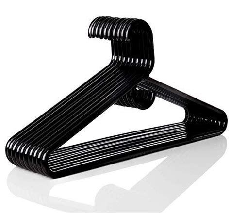 TINEFF Heavy Duty Plastic Hangers. Black Color, 32 Pack : Amazon.in ...
