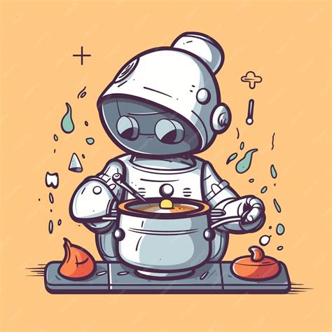 Cooking Robot Cartoon 的图像结果