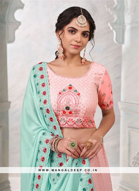 Pink Georgette A Line Lehenga Choli