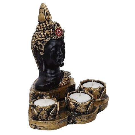 Webelkart Polyresin Buddha Tealight Candle Holder with Free 3 Tealights ...