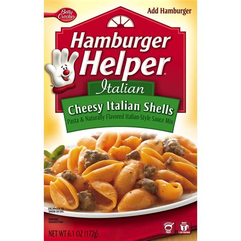 Amazon.com : Hamburger Helper Italian Helper Cheesy Shells, 6.1oz ...