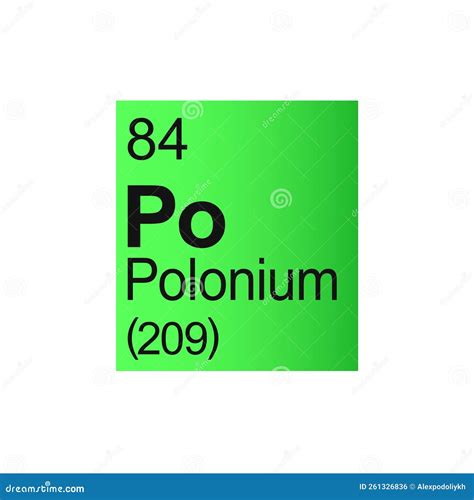 Polonium Chemical Element of Mendeleev Periodic Table on Green ...