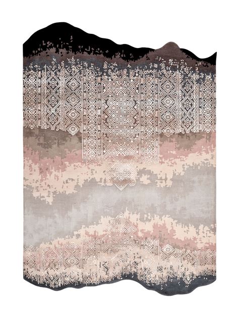 Hands ZIELLE Pink Grey Luxury Carpet - Wool & Botanical Silk, Hand ...