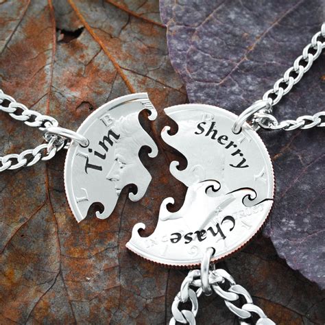 3 Best Friend Necklace, Custom Name Necklaces, Interlocking Puzzle Jew ...
