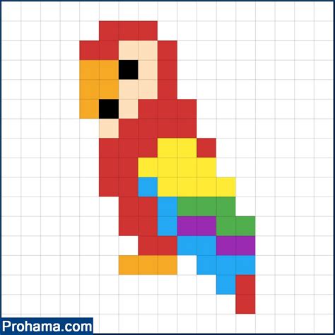 Easy Parrot Pixel Art | 15x15 Pixel Art | Simple Pixel Bird