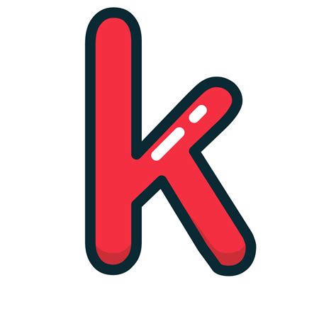 K, letter, lowercase, red icon - Free download on Iconfinder
