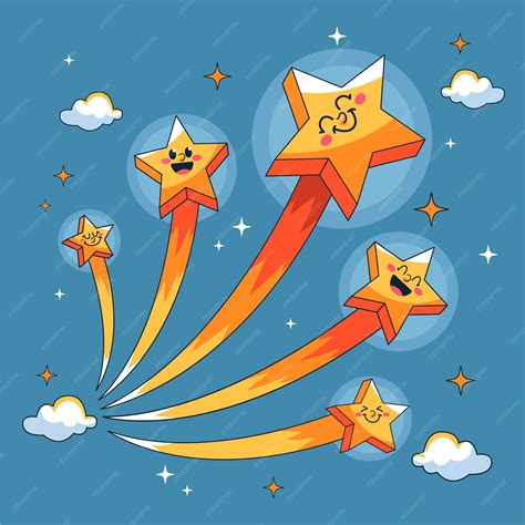 Free Vector | Shooting star drawing illustration