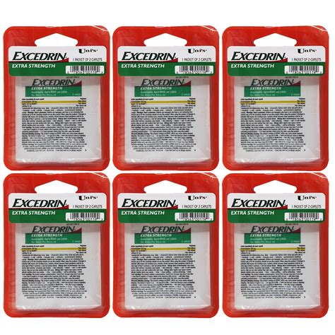Amazon.com: Uni's Excedrin Extra Strength 6 Count Single Dose Relief 2 caplets in Each Packet ...