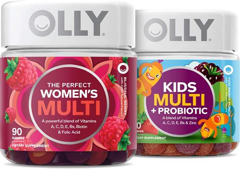 Amazon.com: OLLY The Perfect Women's Multi and Kid's Multi +Probiotic ...