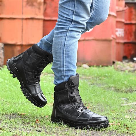 Leather Boots for Army | Biking | Police | Trekking | with Antislipper ...