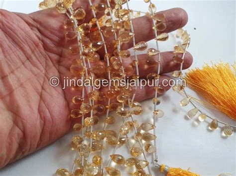 Order Citrine Faceted Drops Beads At Wholesale Price -- Jindal Gems
