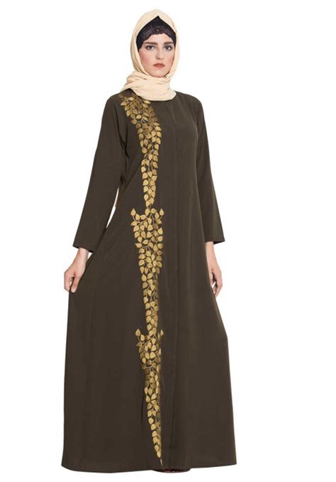 Arwa-Front Open Emboirdred Abaya | Arabian Abayas | Islamic Shop