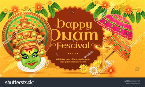 Visesunny Men's Loungewear 7x5ft Happy Onam Backdrop - Indian Kathakali ...