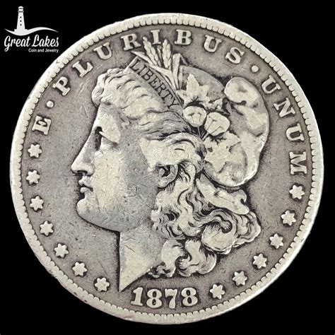1878 7 Tail Feathers Morgan Silver Dollar (F) - Great Lakes Coin