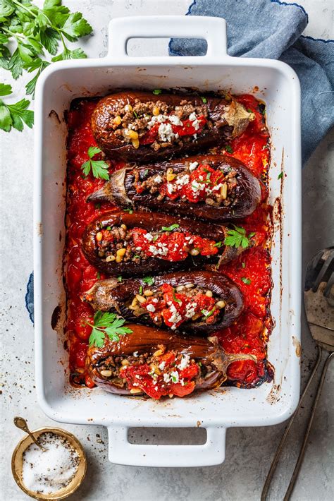 Middle Eastern Meat Stuffed Eggplant • Olive & Mango | Recipe | Ground ...