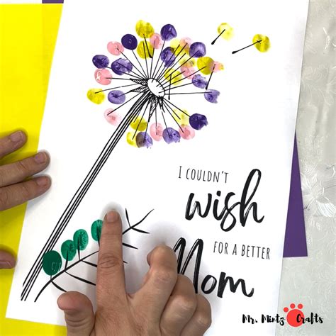 Fingerprint Art | Mothers Day Fingerprint | Handprint Gifts for Mom | Mother's Day Craft ...
