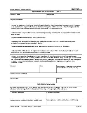 2024-2026 Form SSA-371 - Fill Out, Sign & Share Online | pdfFiller
