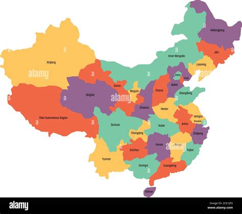 Detailed Map Of China Provinces 193 China Map With Provinces Stock