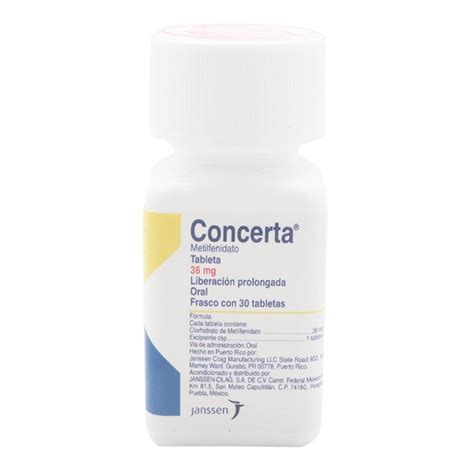 Concerta 36 mg, 30 tabletas de liberación prolongada | Walmart