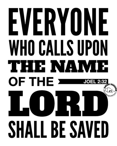 Joel 2:32. Call Upon Him. 8x10in DIY Printable Christian Poster.bible ...