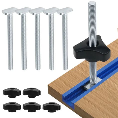 5 pack t bolt knob kit miter track sliding nut woodworking tool jigs ...