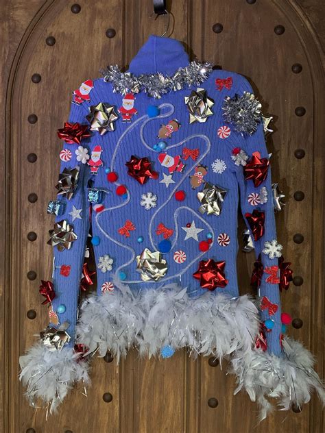 Handmade Tacky Ugly Christmas Sweater, Snow Globe, Women, X-small ...