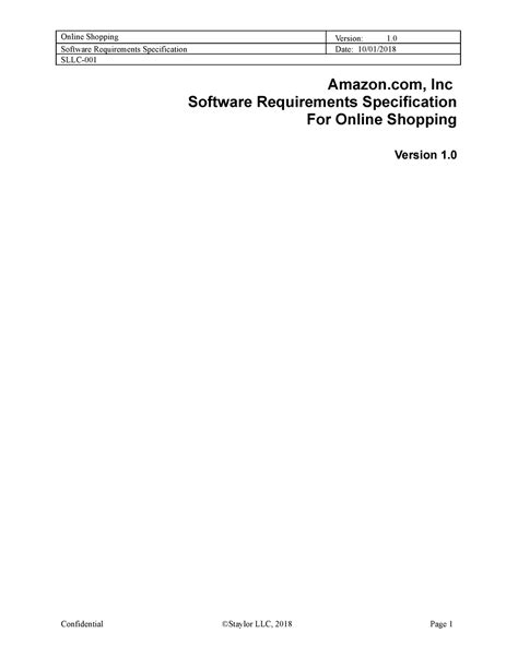 Amazon com Inc Software Requirements Spe - Software Requirements ...