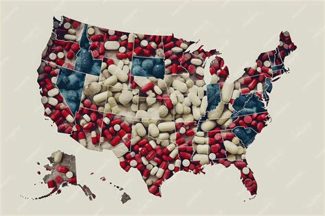 Premium AI Image | Map of the United States Made up of Pills An ...