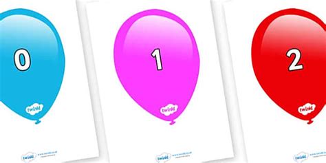 Numbers 0-100 on Balloons (Multicolour) (teacher made)