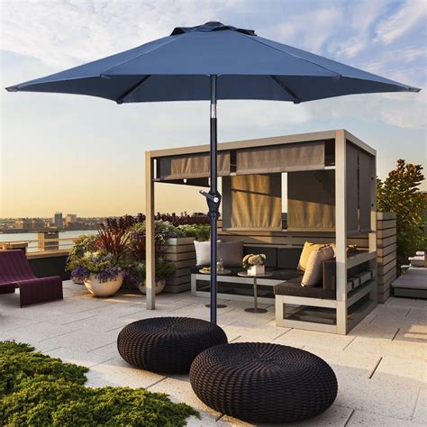 Autlaycil 9ft Outdoor Patio Umbrellas 6 Ribs with Tilt and Crank Patio ...
