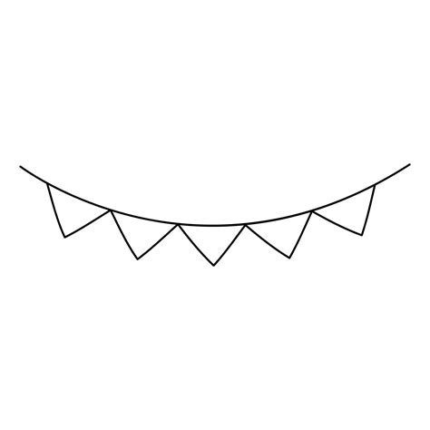 白い背景に隔離された手描きのフェスティバル旗をベクトルで描いた可愛いドードルホリデーギャランデ | Premiumベクトル素材