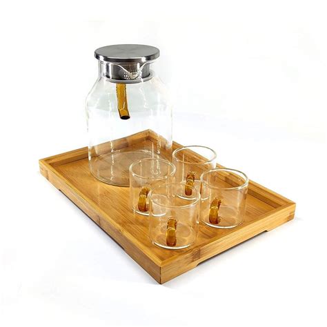 Buy LABHUBA Enterprise Stainless Steel Cap Tea JUG with Tea Mugs with ...