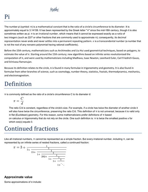 History of pi | DOCX
