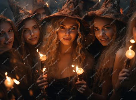 Premium AI Image | A group of witches