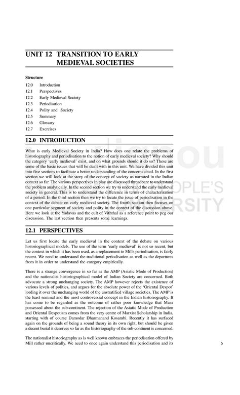 Unit 12: Transition to Early Medieval Societies - Study Material - Studocu