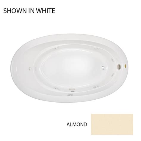 Jacuzzi Riva Almond Acrylic Oval Whirlpool Tub (Common: 42-in x 72-in ...