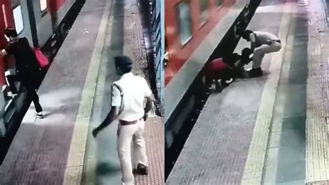 चलती ट्रेन में चढ़ने की कोशिश बनी जान की आफत, RPF अधिकारी ने बचाई शख्स ...