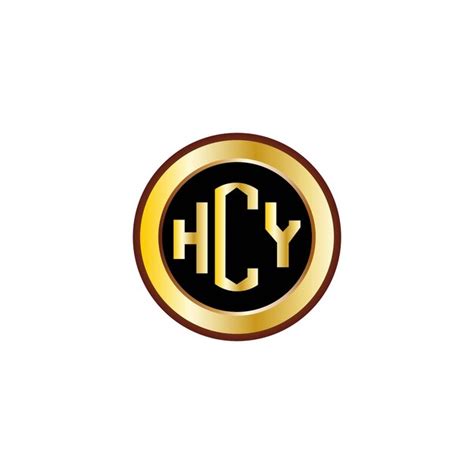 Premium Vector | Creative hcy letter logo design with golden circle