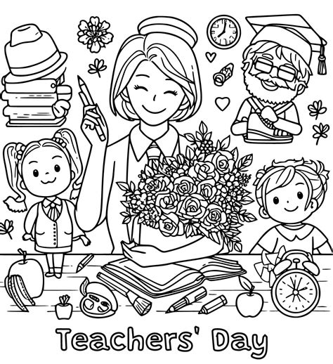 Printable Teachers' Day coloring page - Download, Print or Color Online ...