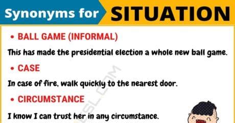 Another Word for "Situation" | List of 100+ Synonyms for "Situation" • 7ESL